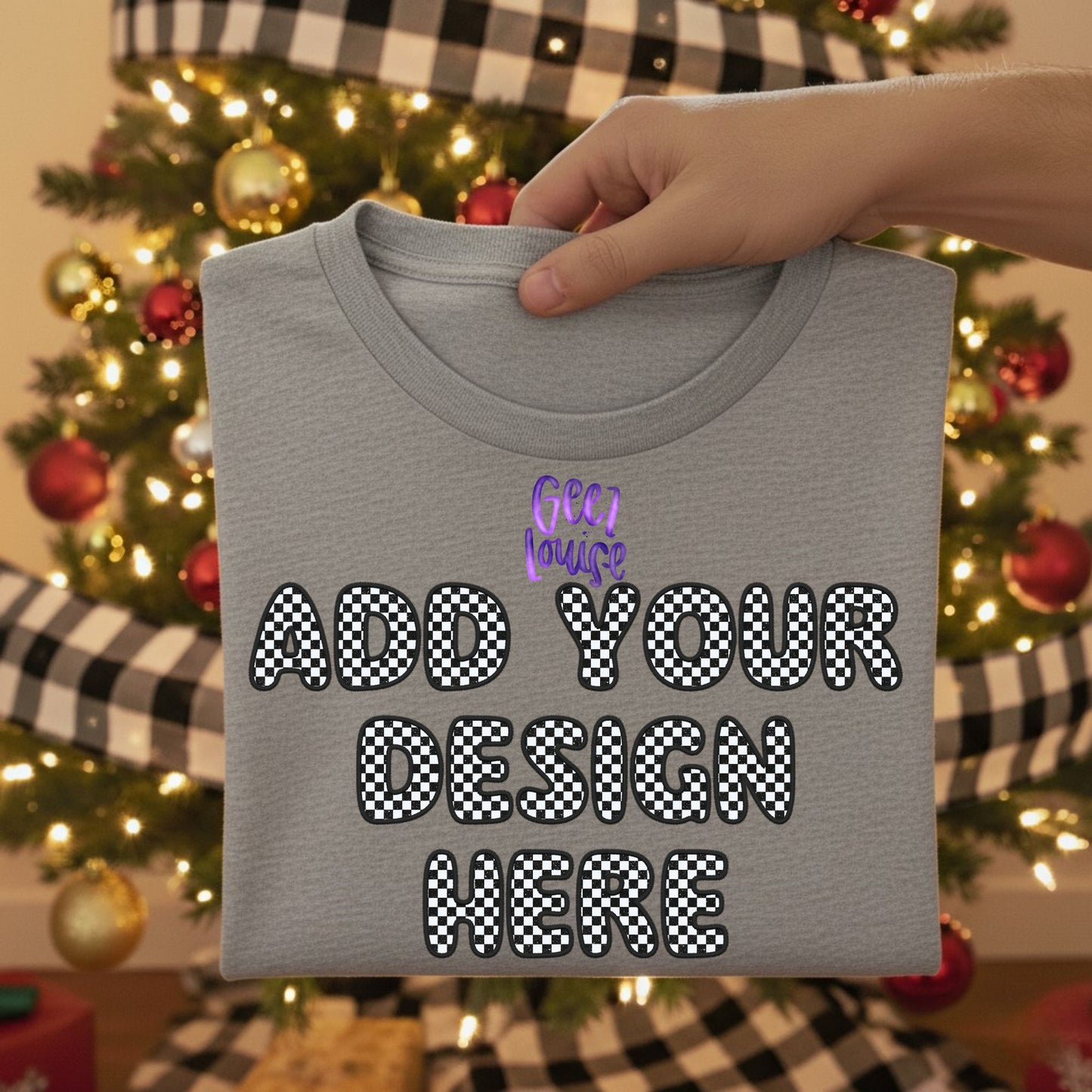 Christmas Tree Folded Shirt Mockups | Digital Download | Blank Flat Lay