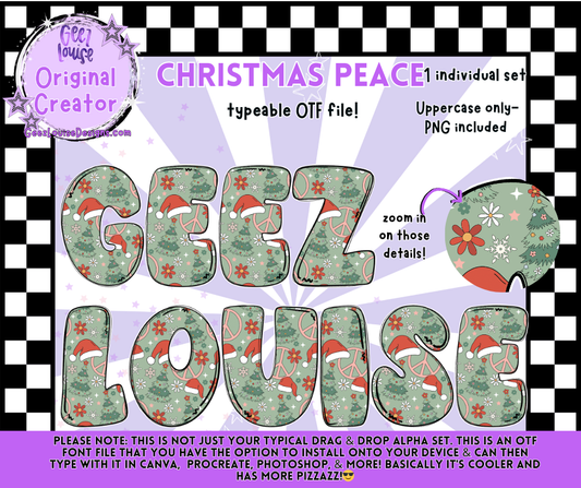 Christmas Peace — Typeable OTF Font + PNG