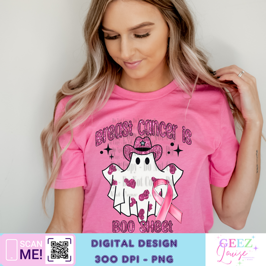 Breast cancer is boo sheet sequin  - Digital Download- PNG