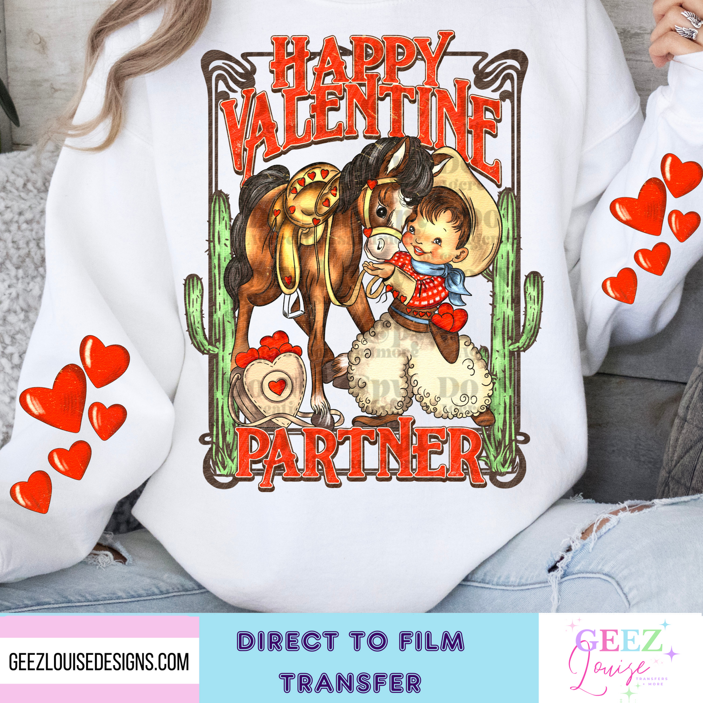 Cowboy valentine - Direct to Film Transfer - made to order