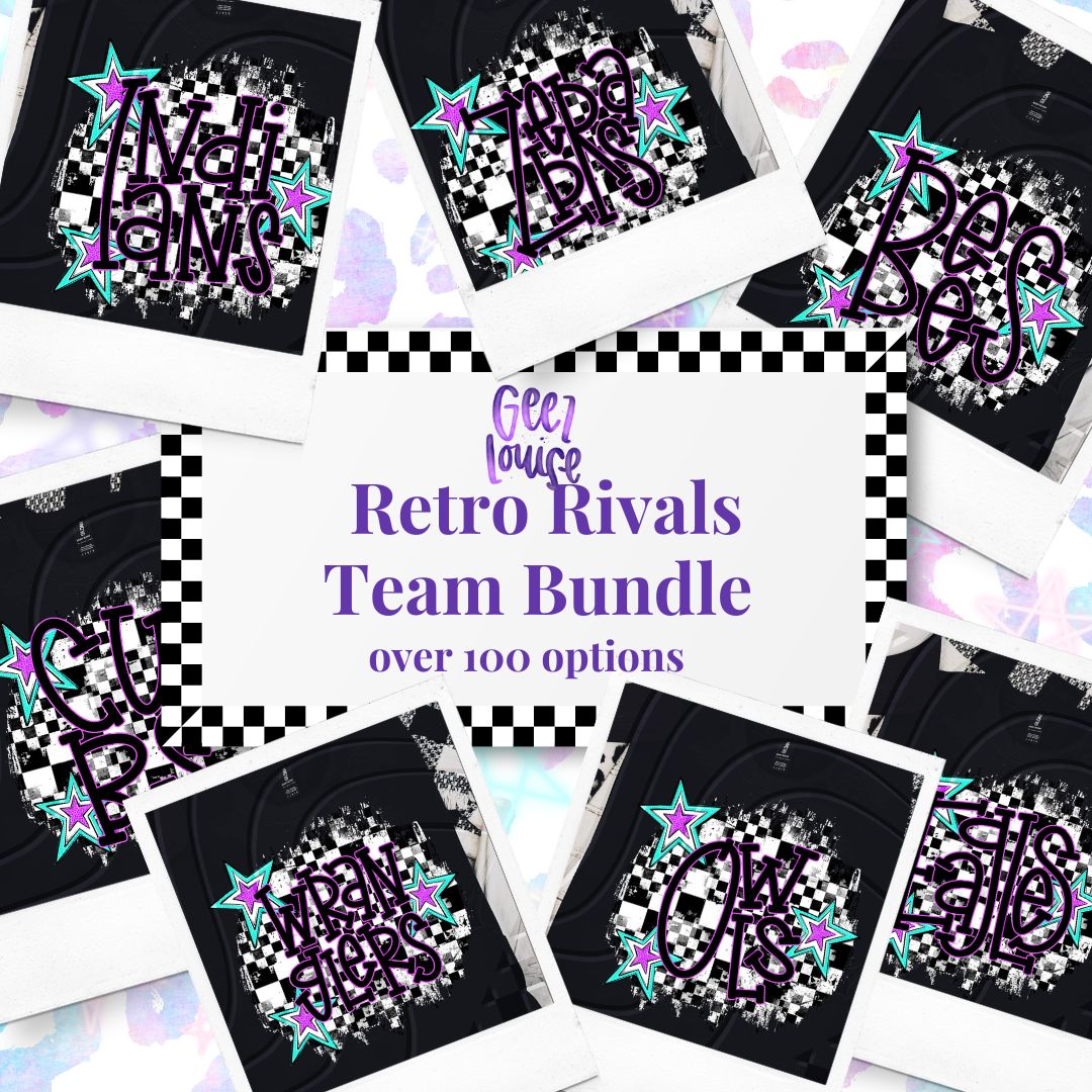 Retro Rivals Team Mascot Collection – Bundle, Individual PNGs, and Custom Options