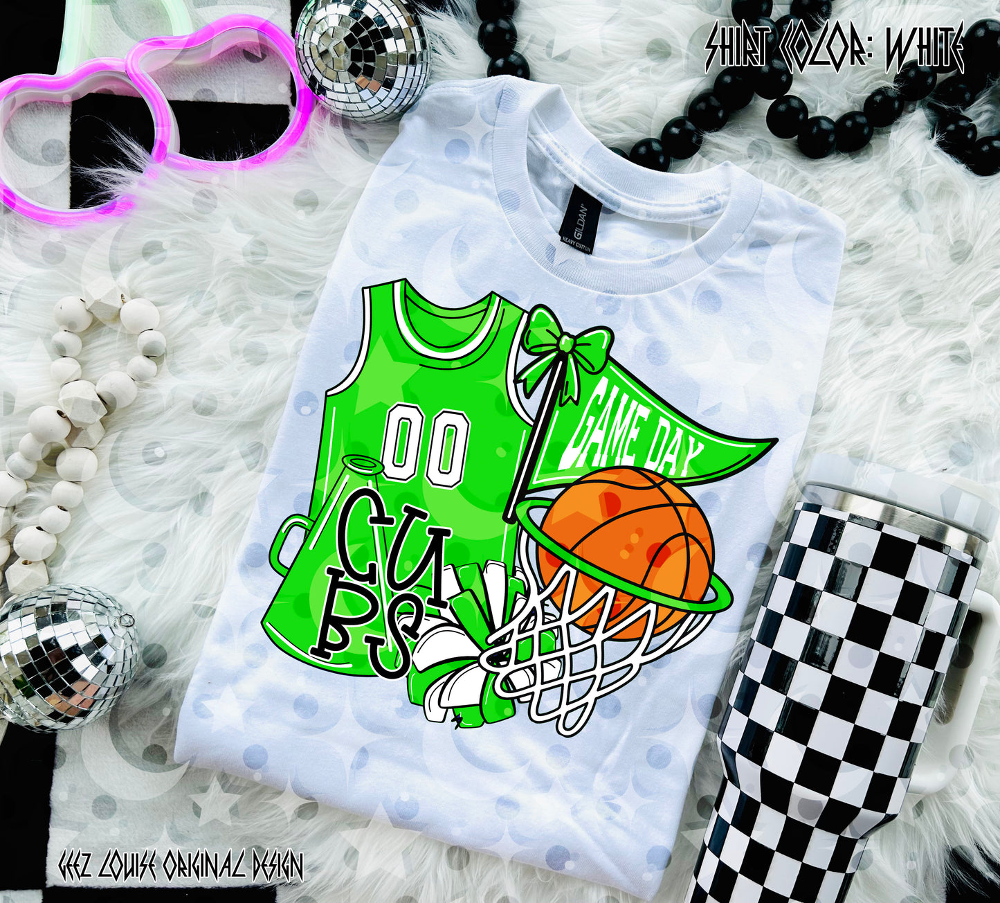 Basketball Game Day Digital Design | Custom Team Spirit PNGs (100+ Teams) - Light Green