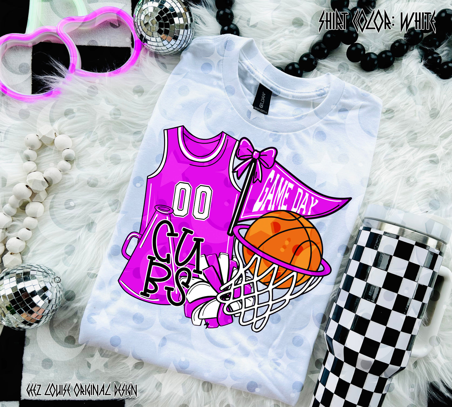 Basketball Game Day Digital Design | Custom Team Spirit PNGs (100+ Teams) - Pink