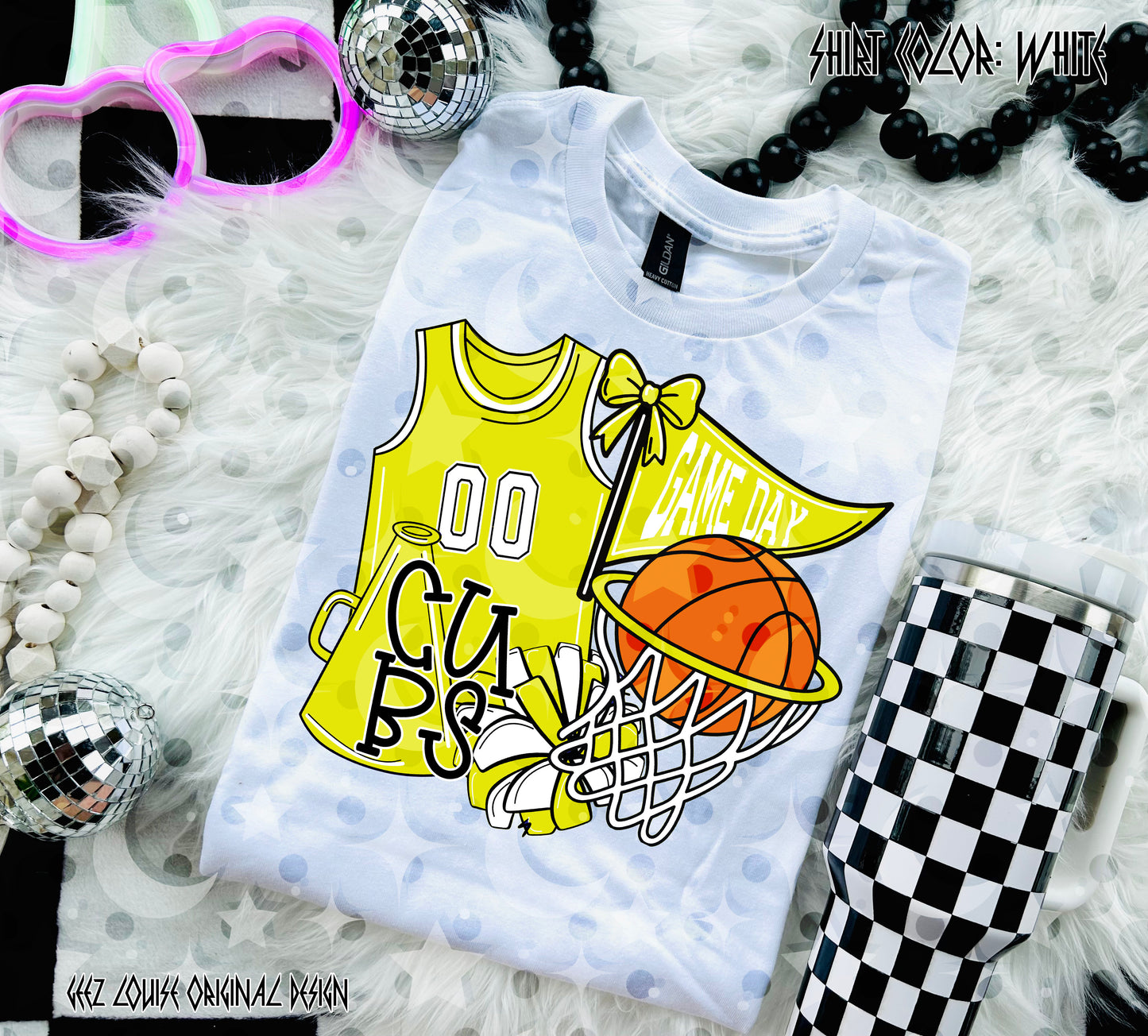 Basketball Game Day Digital Design | Custom Team Spirit PNGs (100+ Teams) - Yellow