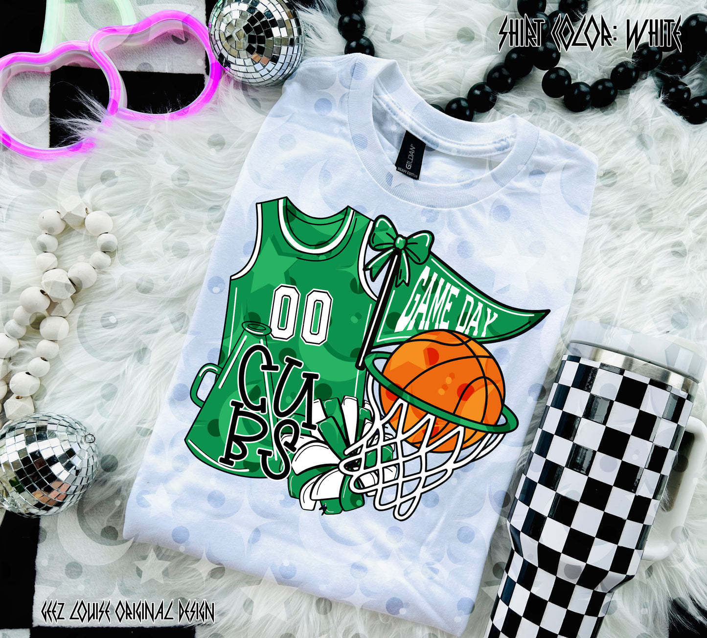Basketball Game Day Digital Design | Custom Team Spirit PNGs (100+ Teams) - Green