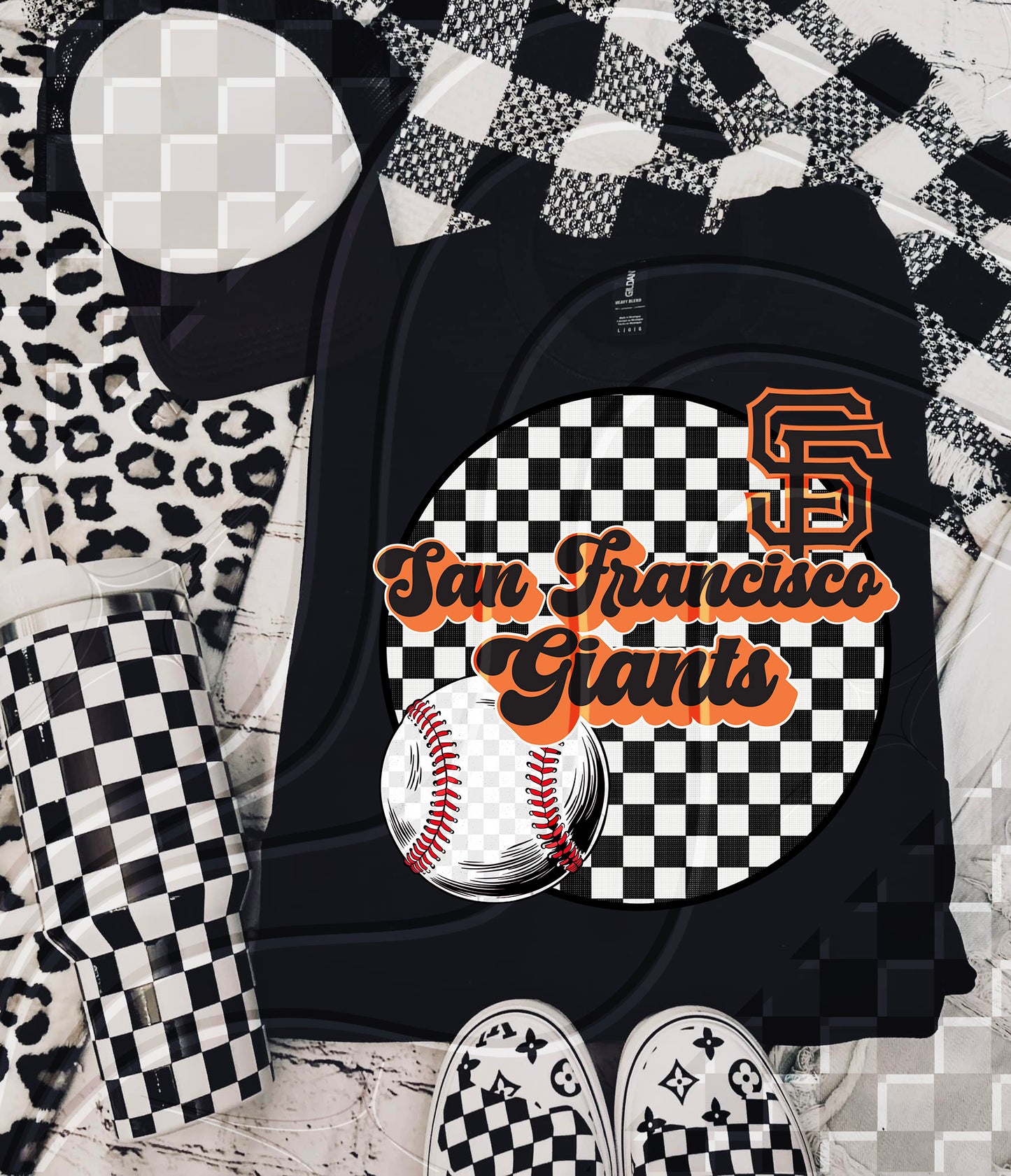 Checkered Spirit Baseball Circle | 30 Team Options - Digital Download- PNG