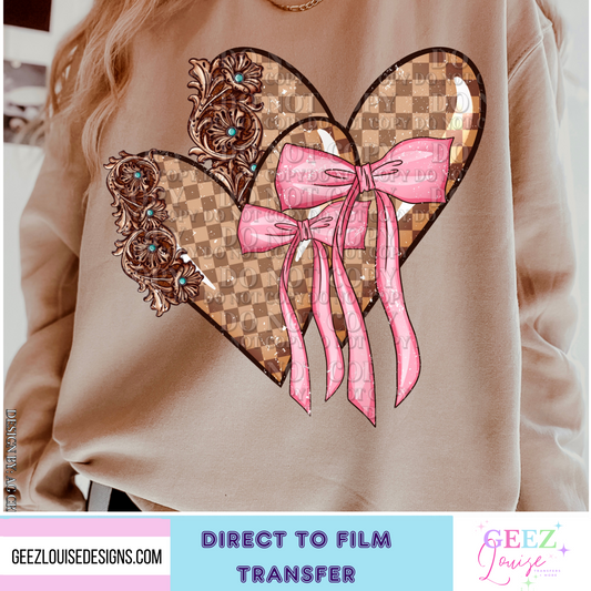 Country hearts - Direct to Film Transfer - made to order