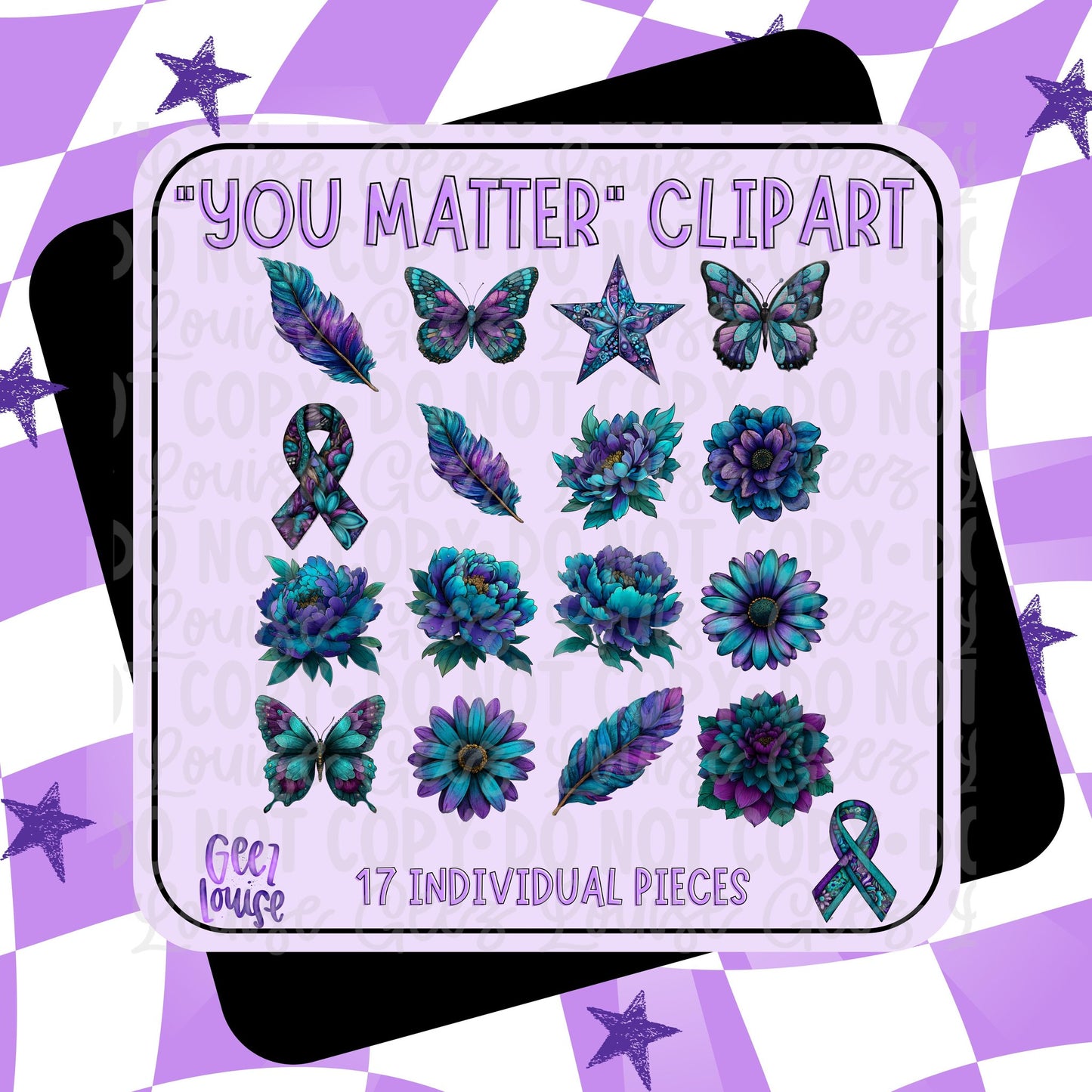 "You Matter" Clipart Bundle – 17 Mental Health Awareness PNGs