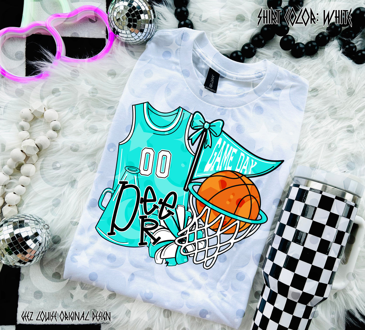 Basketball Game Day Digital Design | Custom Team Spirit PNGs (100+ Teams) - Sky Blue