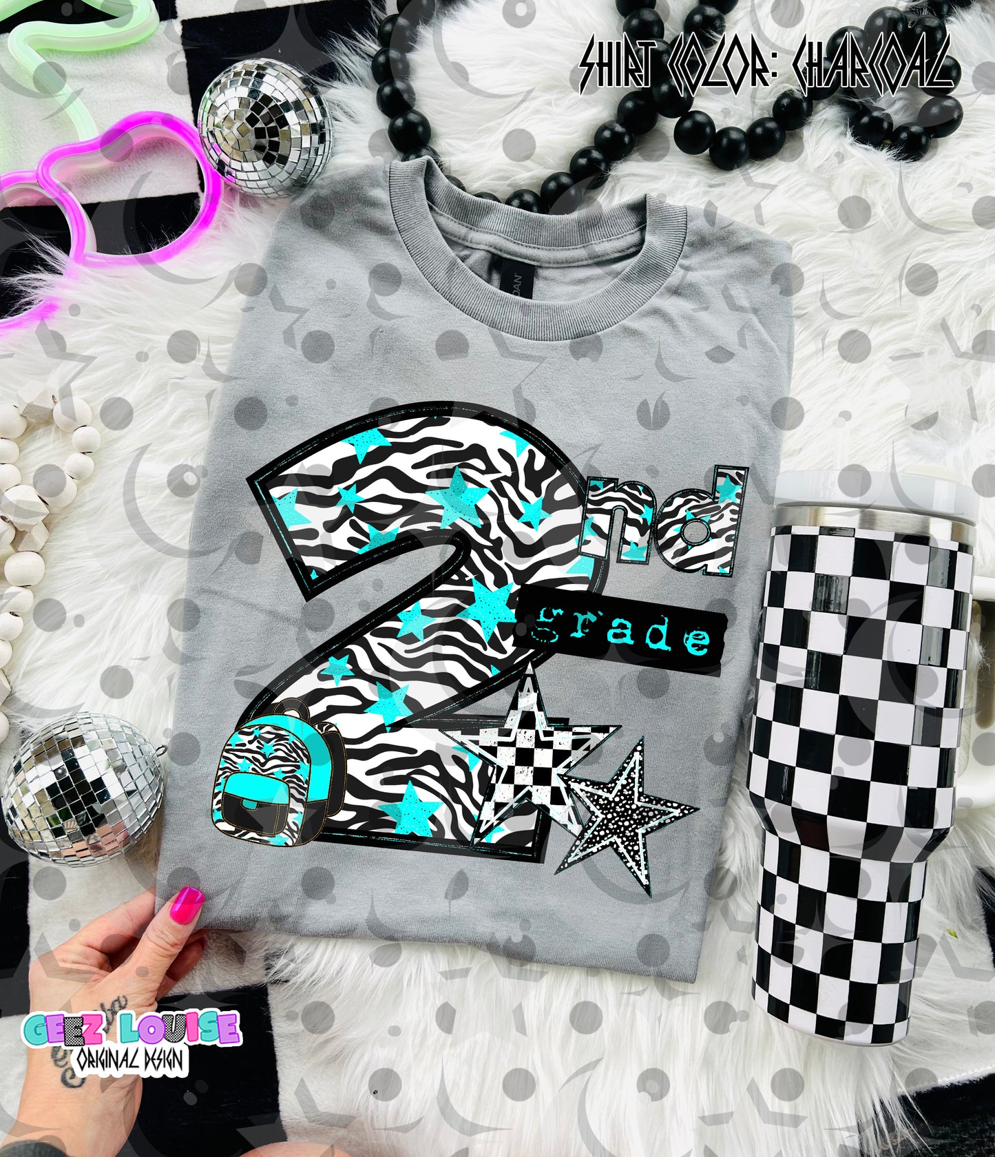 Retro Zebra Teal School Grade PNG Bundle | Pre-K through 5th Grade Digital Design