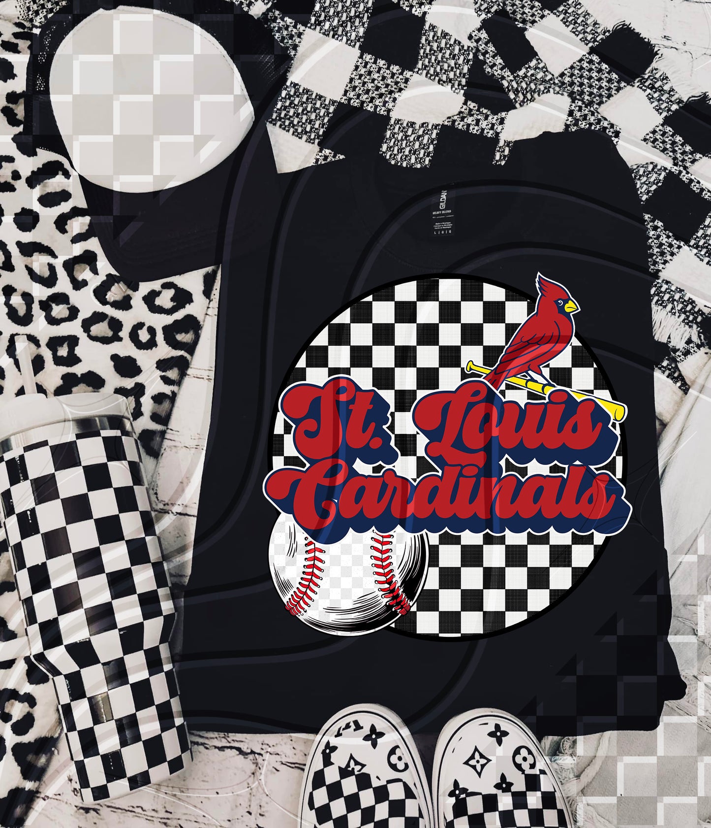 Checkered Spirit Baseball Circle | 30 Team Options - Digital Download- PNG