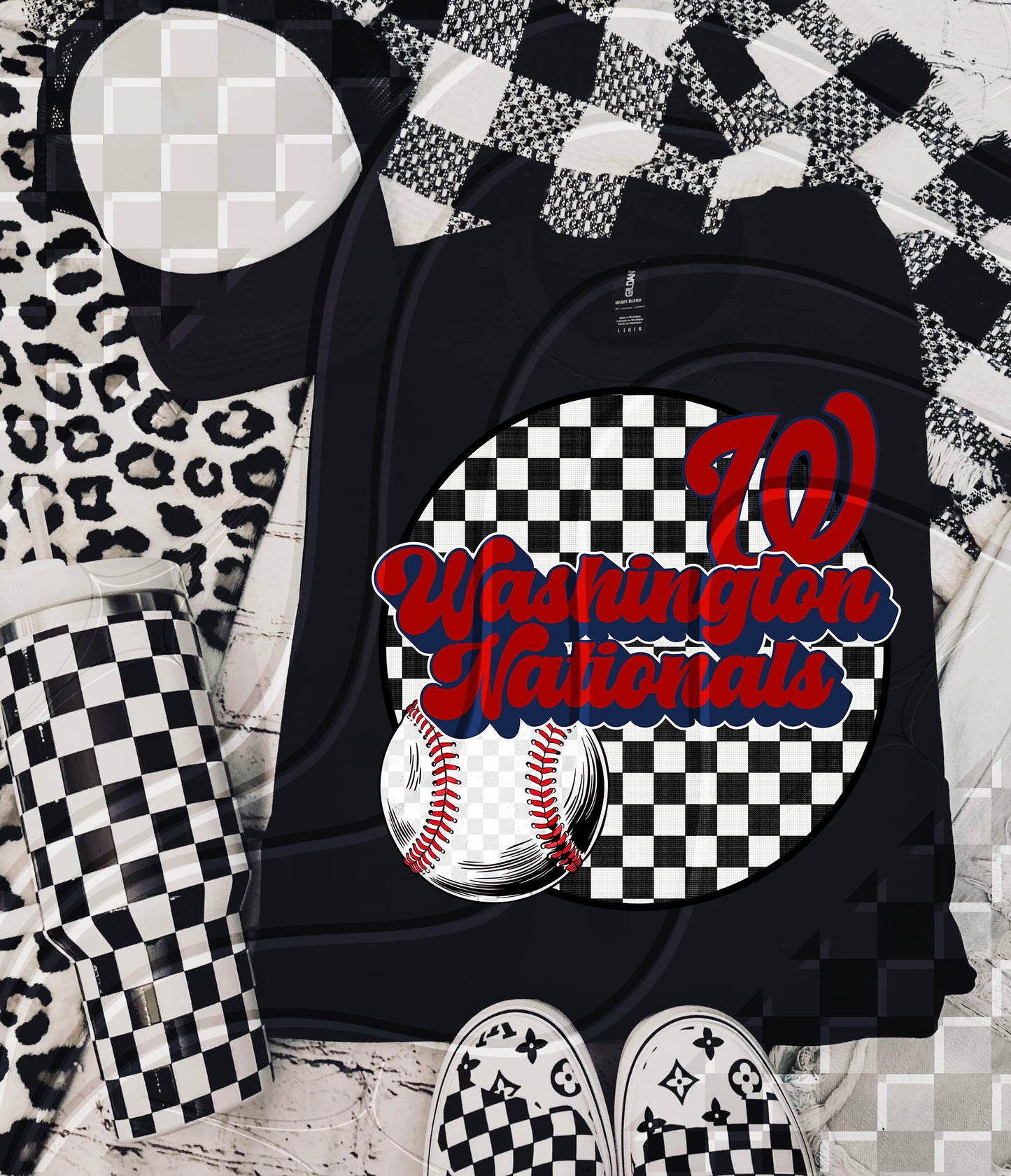 Checkered Spirit Baseball Circle | 30 Team Options - Digital Download- PNG