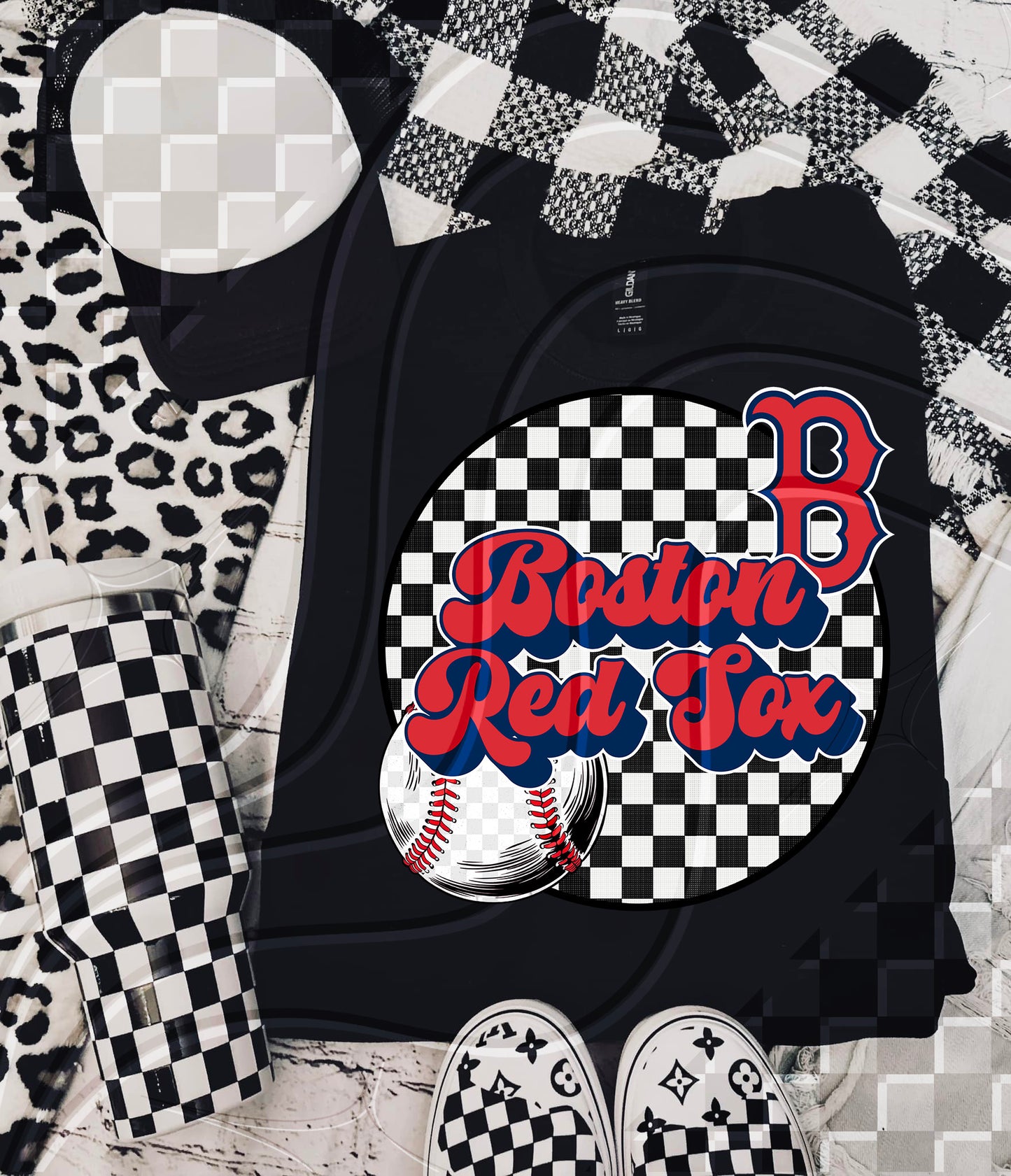 Checkered Spirit Baseball Circle | 30 Team Options - Digital Download- PNG