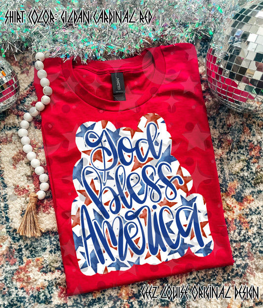 God Bless America PNG Bundle | 3 Patriotic Designs | Red White Blue Sublimation | 4th of July Shirt Designs