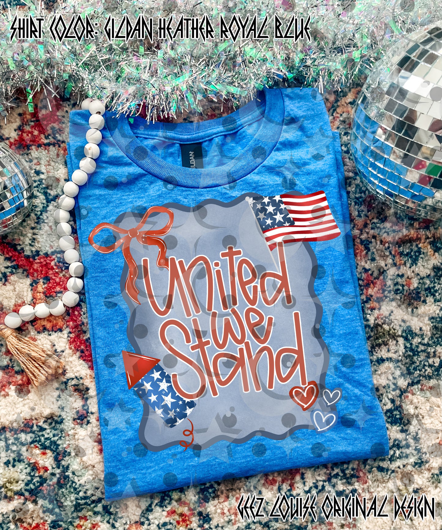 United We Stand PNG | Patriotic Coquette Bow Design | 4th of July Sublimation | USA Shirt Design