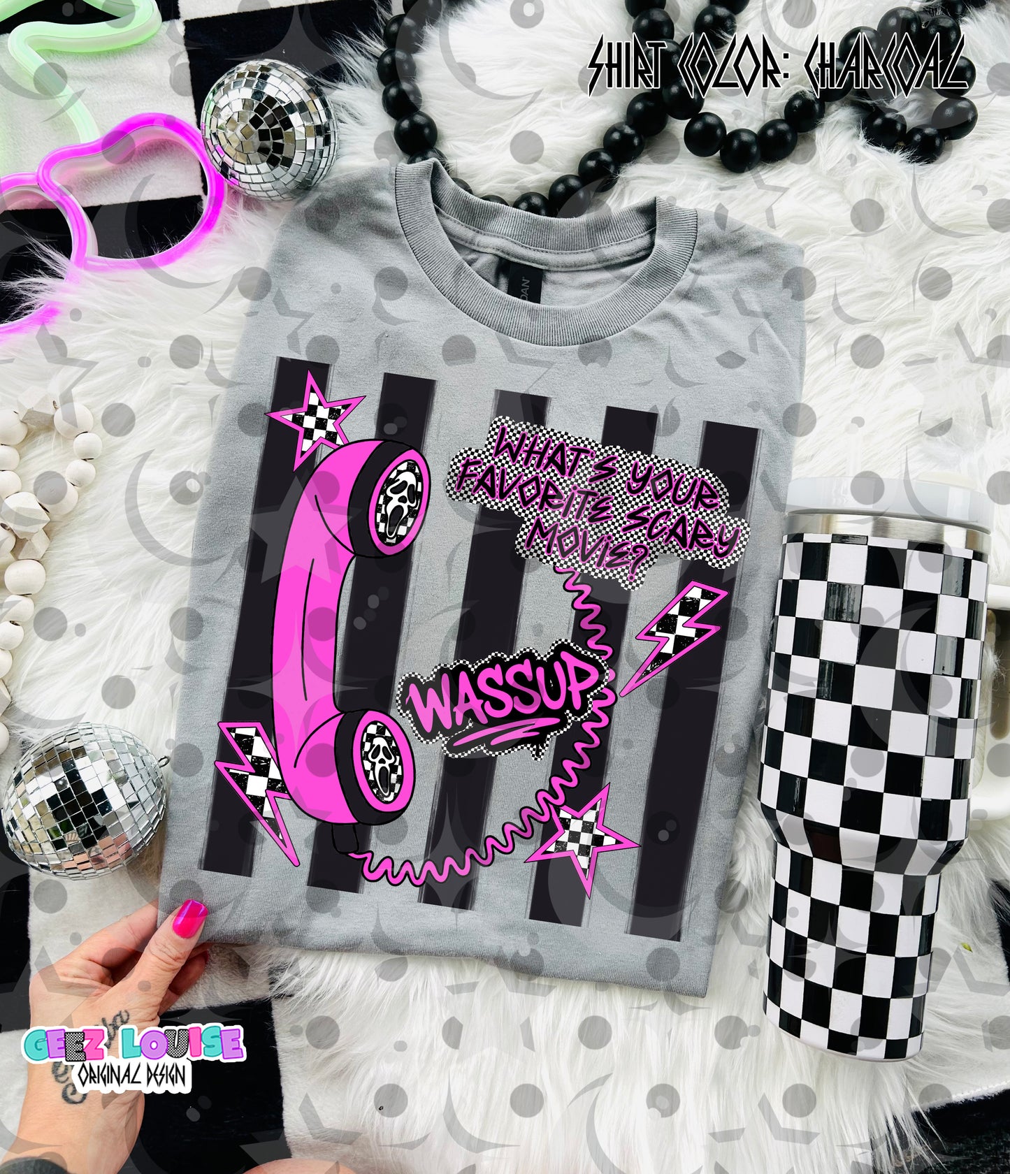 Wassup Horror Phone PNG | Retro Ghostie Grunge Digital Design