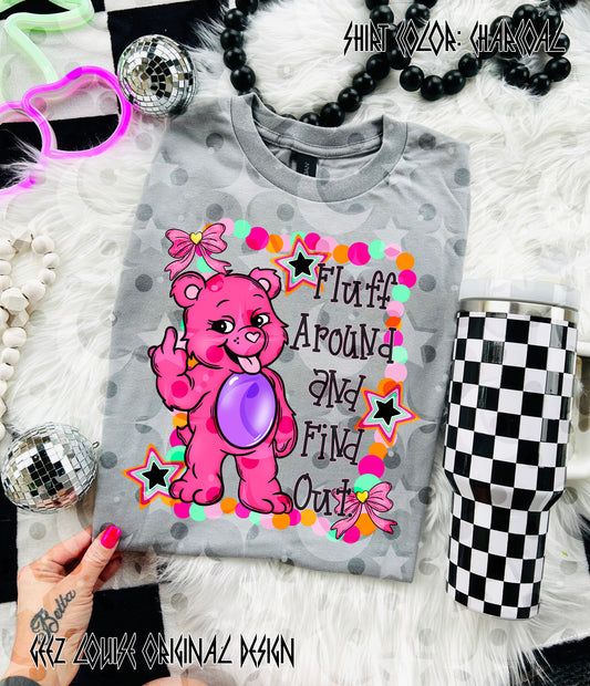 Fluff Around & Find Out – Retro Bear PNG