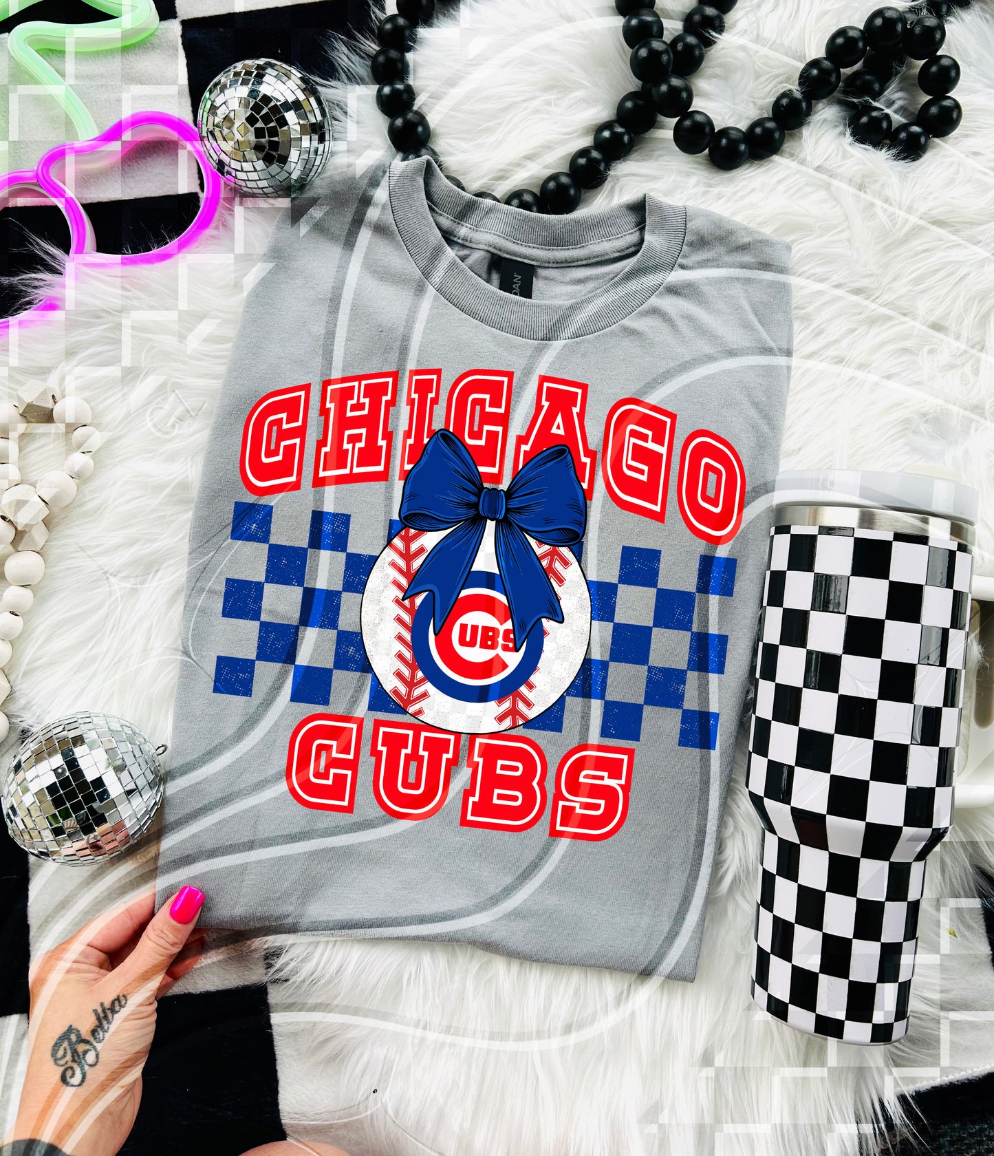 Baseball Spirit Design | Checkerboard Bow | 30 Team Options - Digital Download- PNG