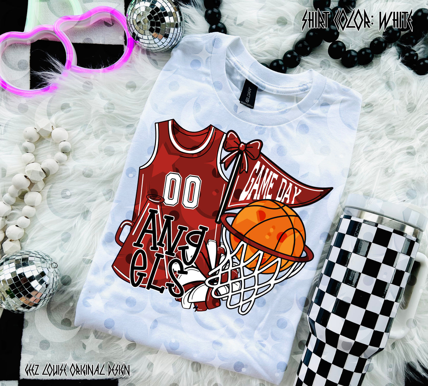 Basketball Game Day Digital Design | Custom Team Spirit PNGs (100+ Teams) -Crimson