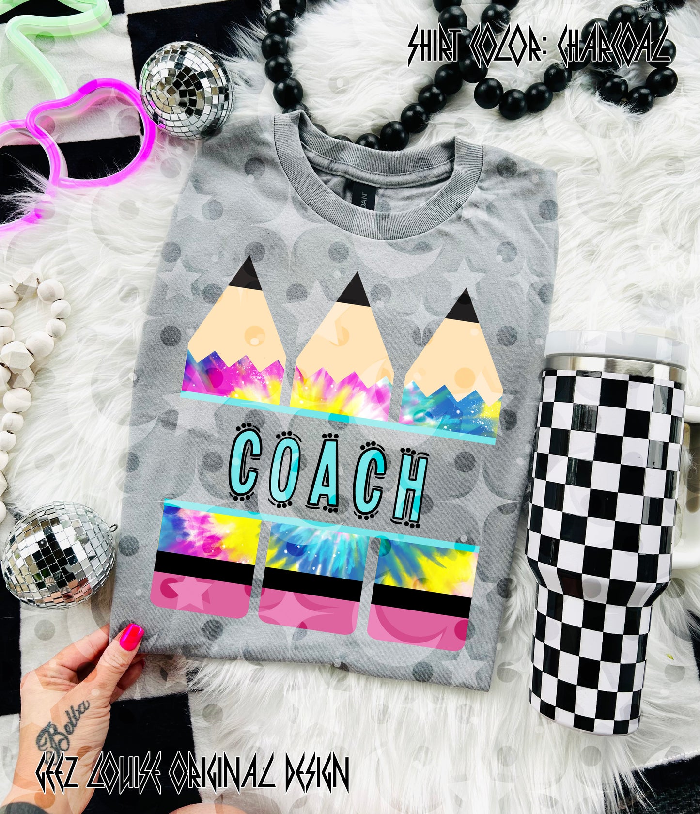 Tie Dye Pencil — Teacher & Grade PNG (multiple options!)