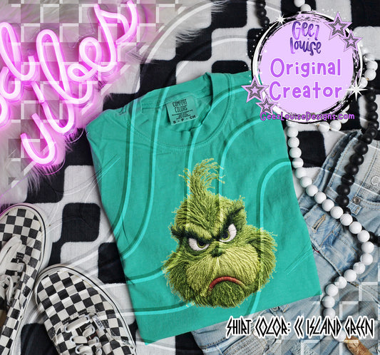 Yarn Texture GMAN Face Digital Design | Fuzzy Stitch Effect | Christmas Sublimation PNG