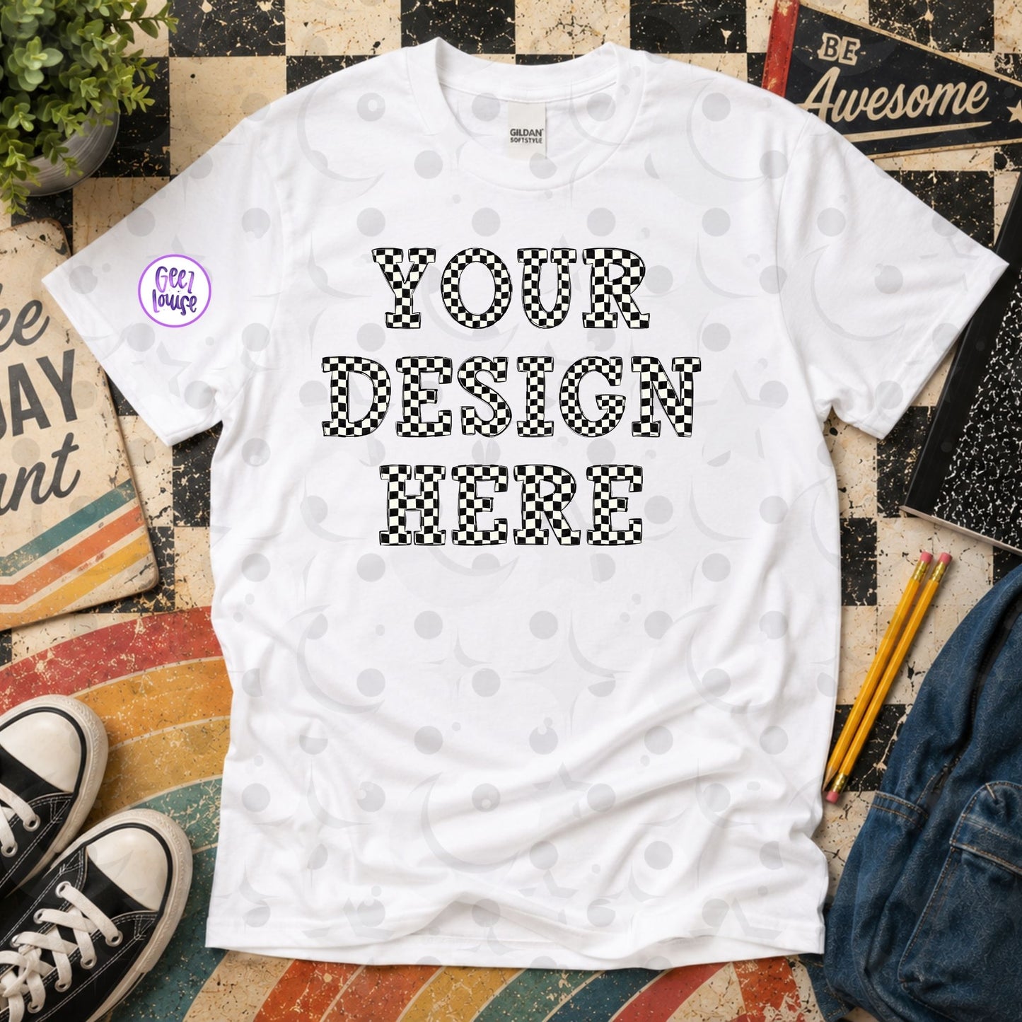 Back to School Retro Blank T-Shirt Mockups | 9 Shirt Colors | Individual or Bundle | Lifetime Mockup Drive | Digital Download
