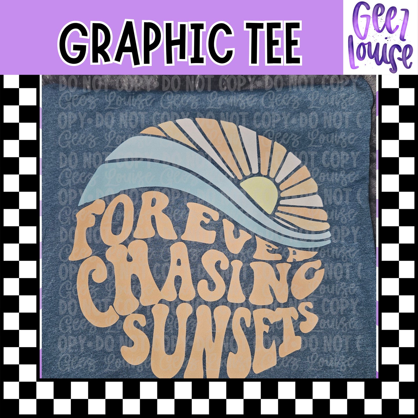 Forever Chasing Sunsets Muscle Tank | Retro Sunset Graphic Tank | Beach Aesthetic Tank Top | Summer Vibes Shirt