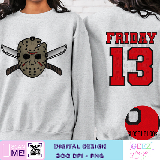 Friday 13 (non sequin) - Digital Download- PNG