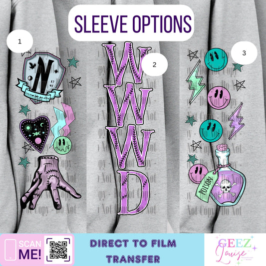 Nevermore sleeve options Halloween - Direct to Film Transfer - made to order