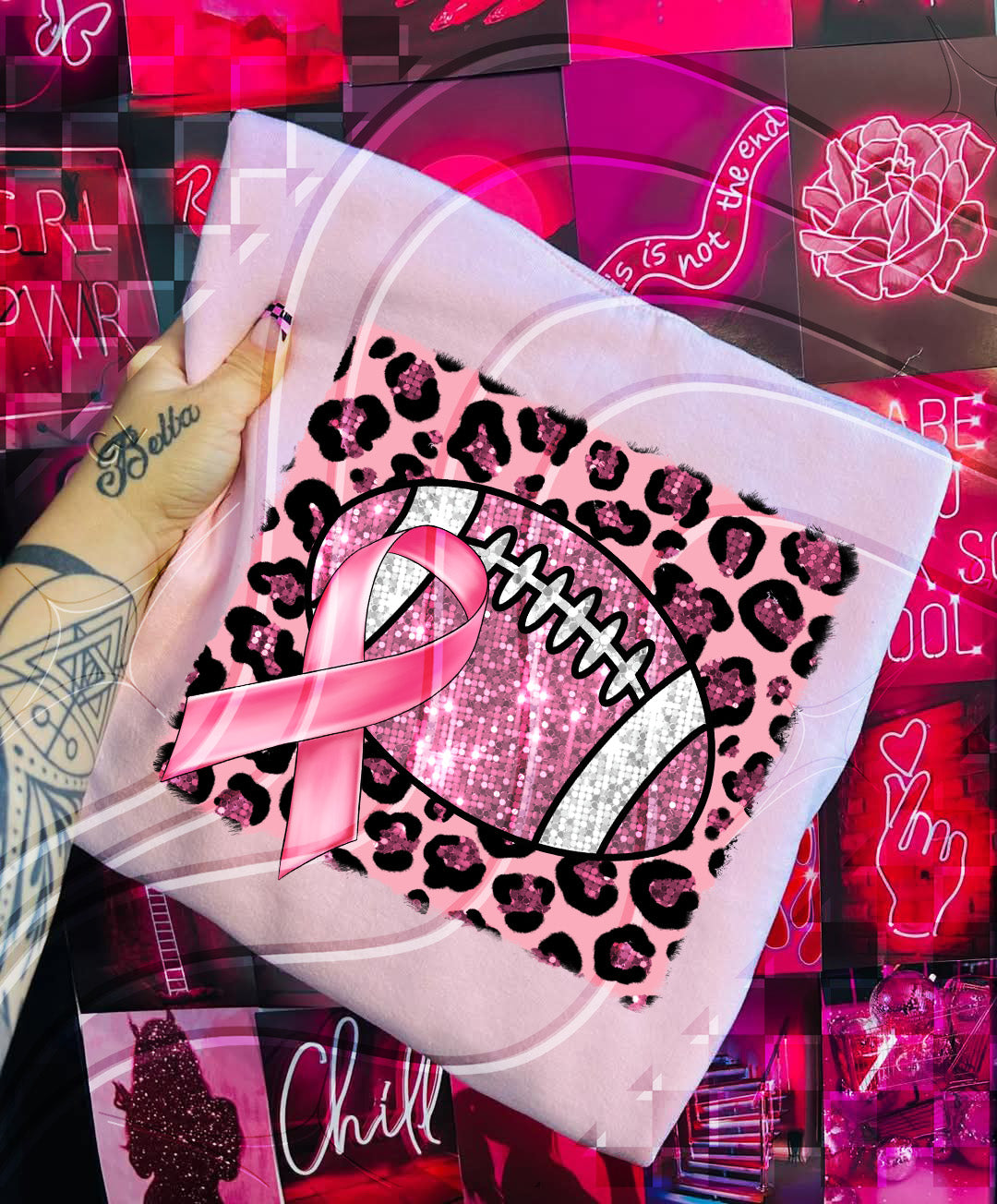 Pink Out Football Game Day Digital Design – Custom Team Name