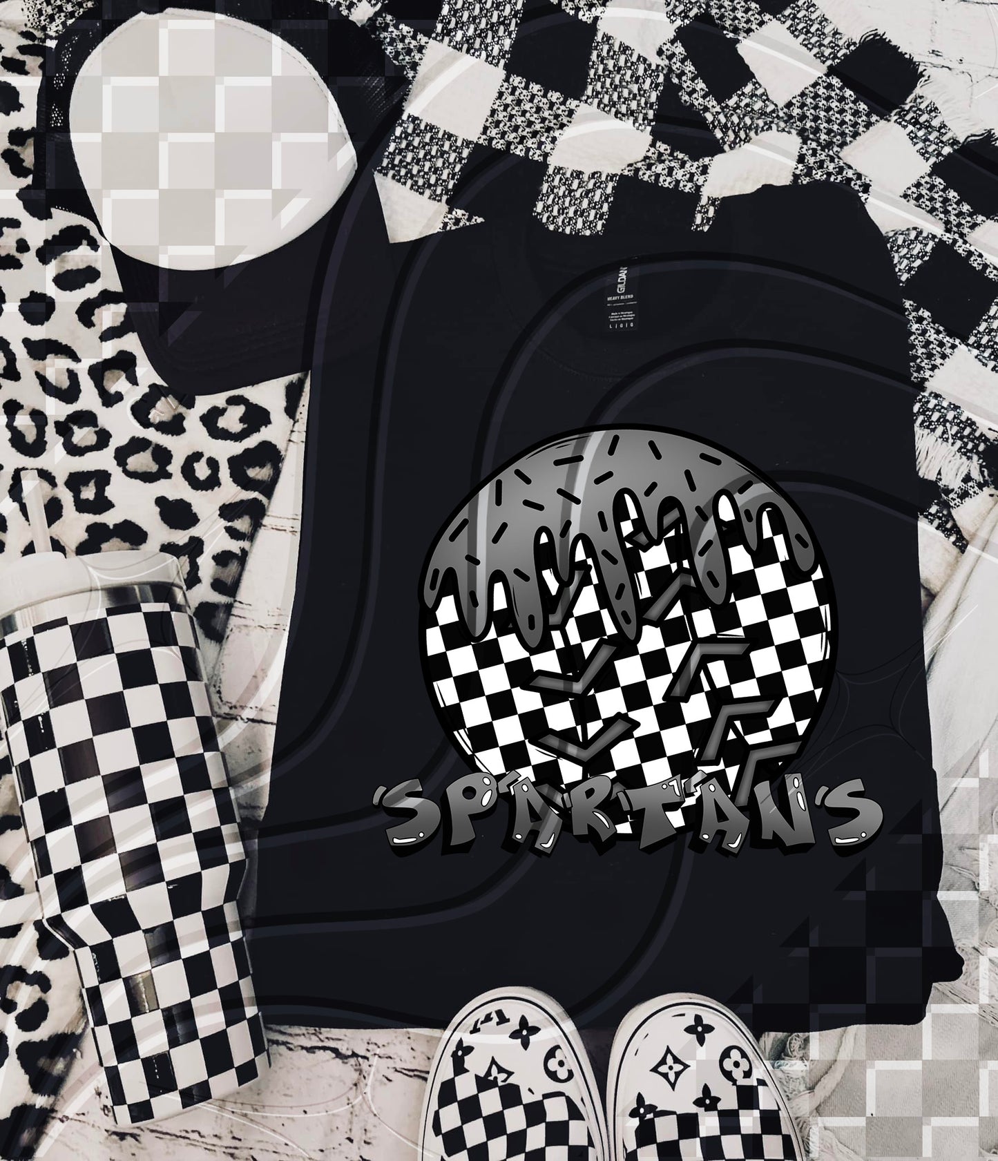 Team Baseball Drip Greyscale style - Digital Download- PNG