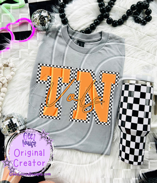 TN Vols Checkered PNG Design