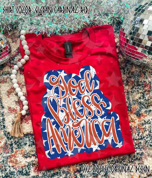 God Bless America PNG Bundle | 3 Patriotic Designs | Red White Blue Sublimation | 4th of July Shirt Designs