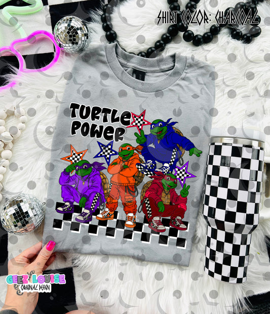 Turtle Power Retro PNG | 90s Inspired Sublimation Design