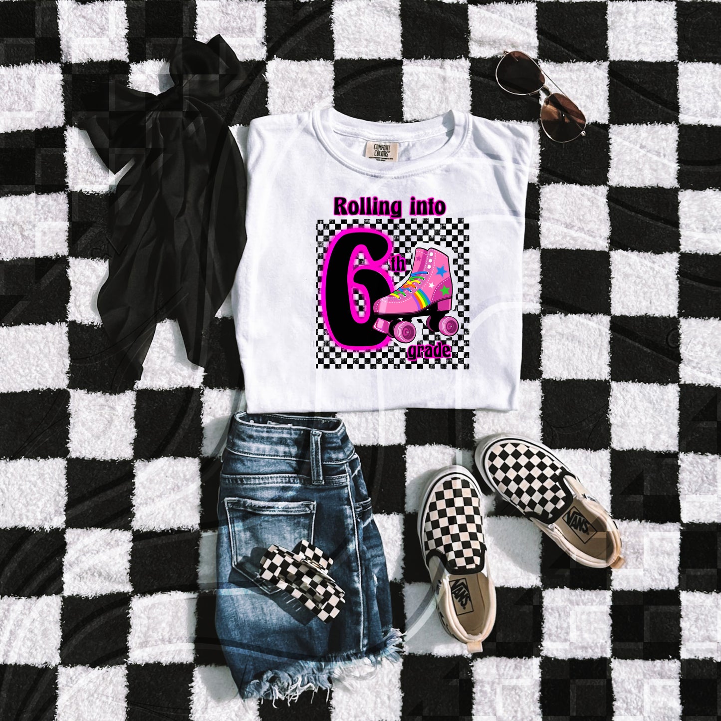 Pink skate back to school grades - Digital Download- PNG