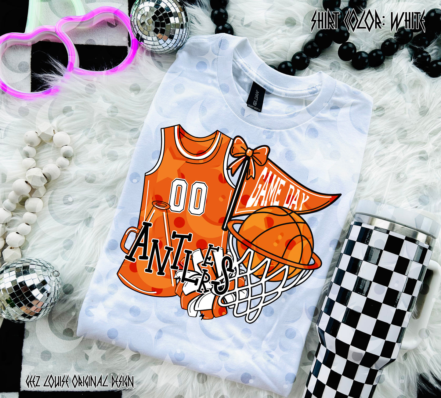 Basketball Game Day Digital Design | Custom Team Spirit PNGs (100+ Teams) - Orange