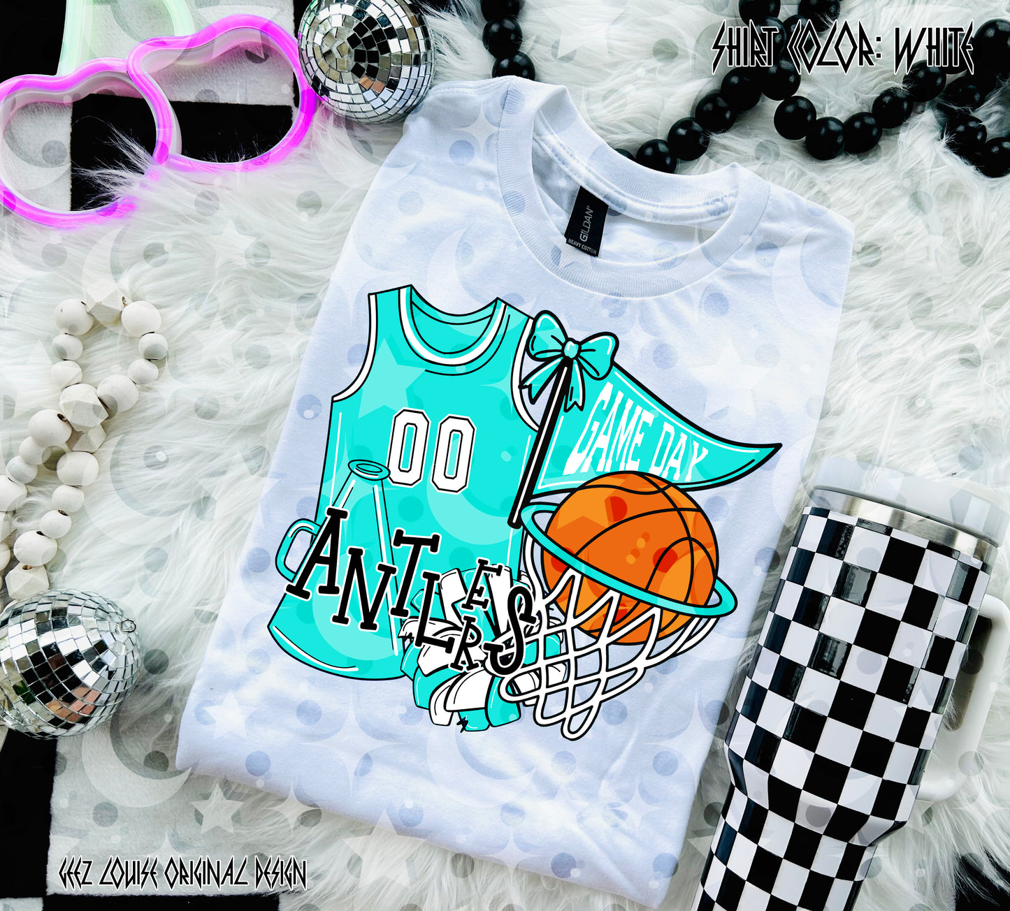 Basketball Game Day Digital Design | Custom Team Spirit PNGs (100+ Teams) - Sky Blue