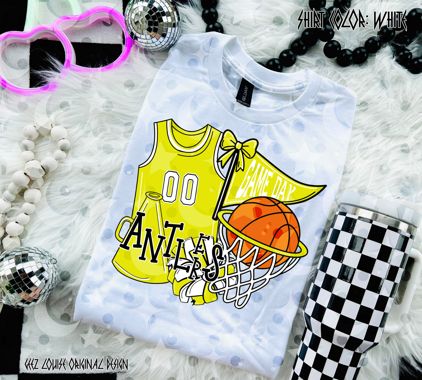 Basketball Game Day Digital Design | Custom Team Spirit PNGs (100+ Teams) - Yellow