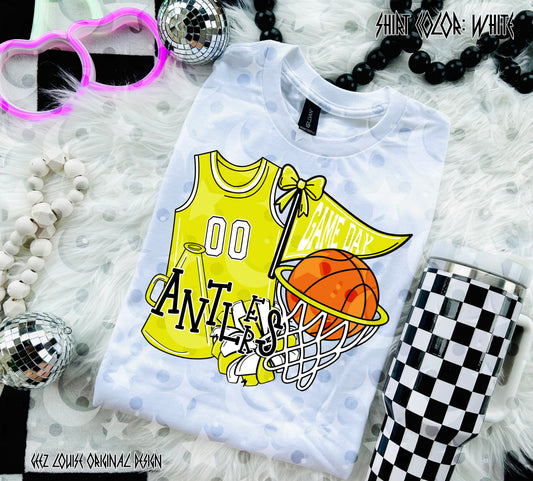 Basketball Game Day Digital Design | Custom Team Spirit PNGs (100+ Teams) - Yellow