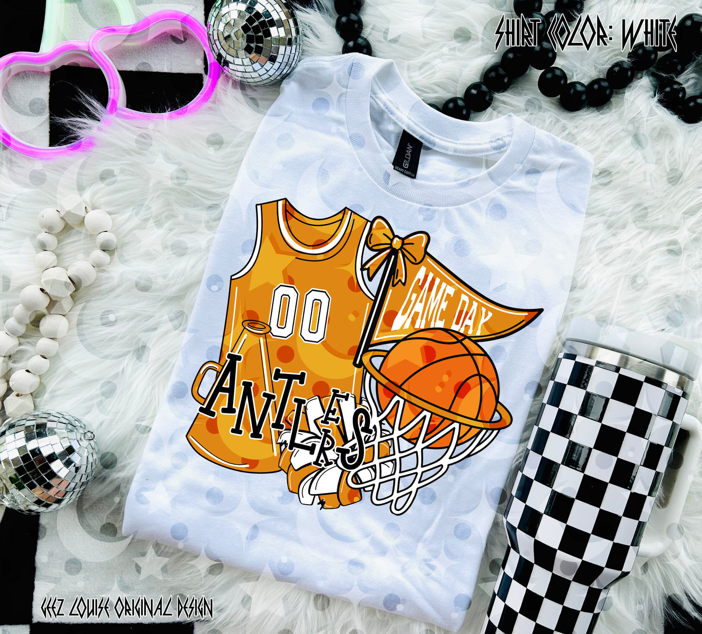 Basketball Game Day Digital Design | Custom Team Spirit PNGs (100+ Teams) - Gold