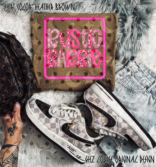 Rustic Babe PNG Design | Pink Western Cowgirl Shirt Design | Trendy Country Girl Sublimation File