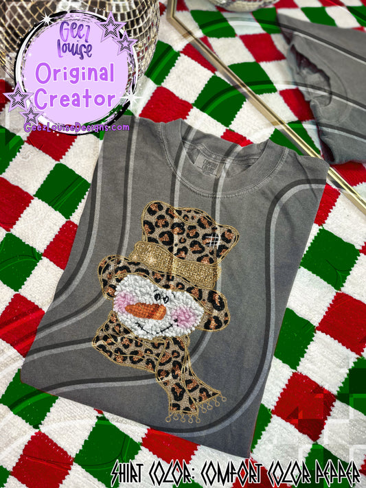 Leopard Snowman Yarn Texture Digital Design