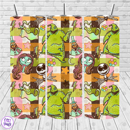 Retro Spooky Halloween Tumbler Wrap | 20 oz Skinny PNG | Vintage Halloween Digital Download | July 26 No FOMO Drive
