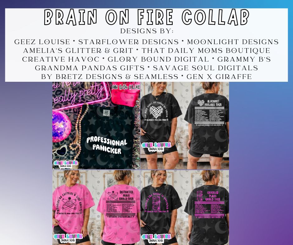Brain On Fire | Mental Health Collab PNG Bundle