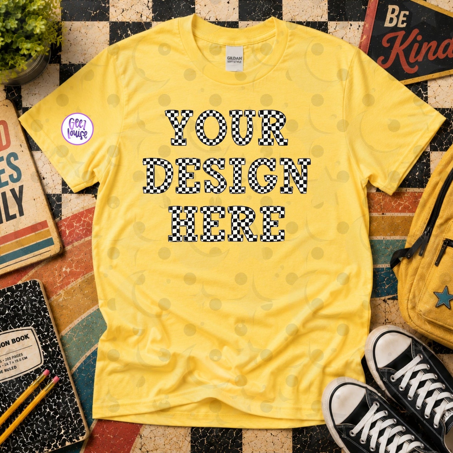 Back to School Retro Blank T-Shirt Mockups | 9 Shirt Colors | Individual or Bundle | Lifetime Mockup Drive | Digital Download