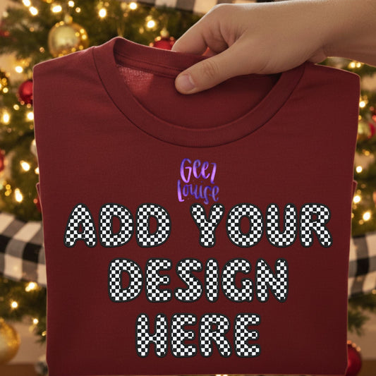 Christmas Tree Folded Shirt Mockups | Digital Download | Blank Flat Lay
