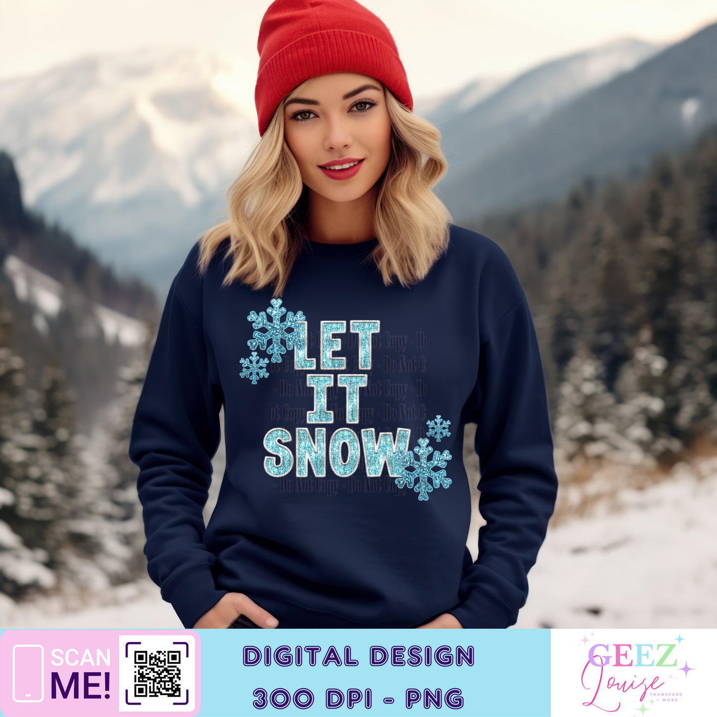Let it snow Christmas - Digital Download- PNG