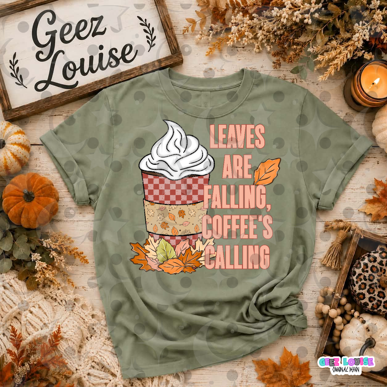 Leaves Are Falling, Coffee's Calling PNG | Fall Coffee Shirt Design | Autumn Coffee Cup Sublimation | Cozy Fall PNG | Digital Download