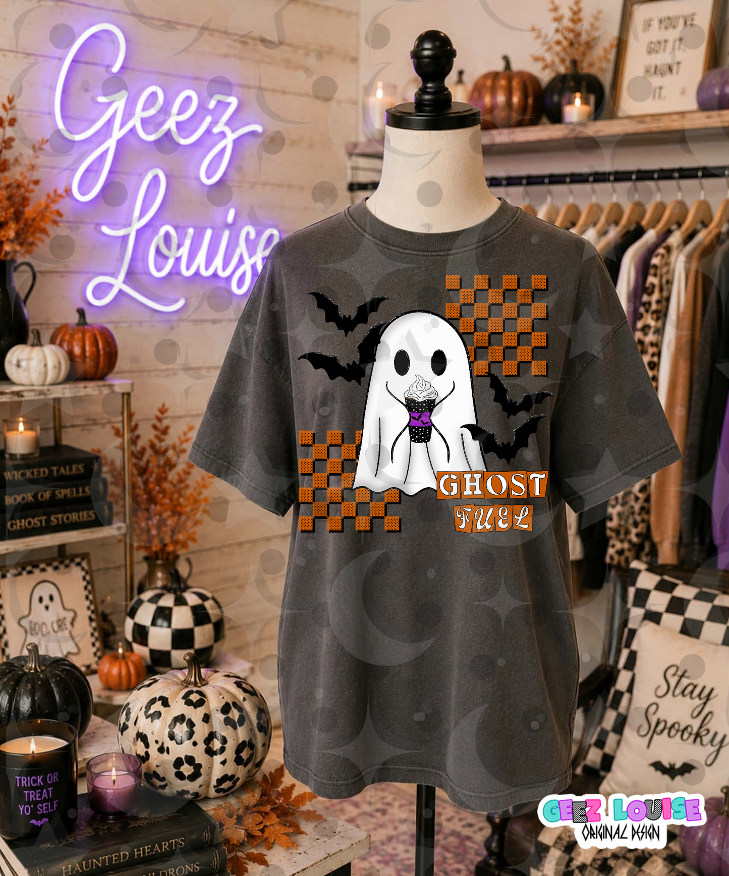 Ghost Fuel Coffee PNG | Cute Halloween Ghost Coffee Sublimation Design | Spooky Ghost PNG | 3 Color Variants | Digital Download