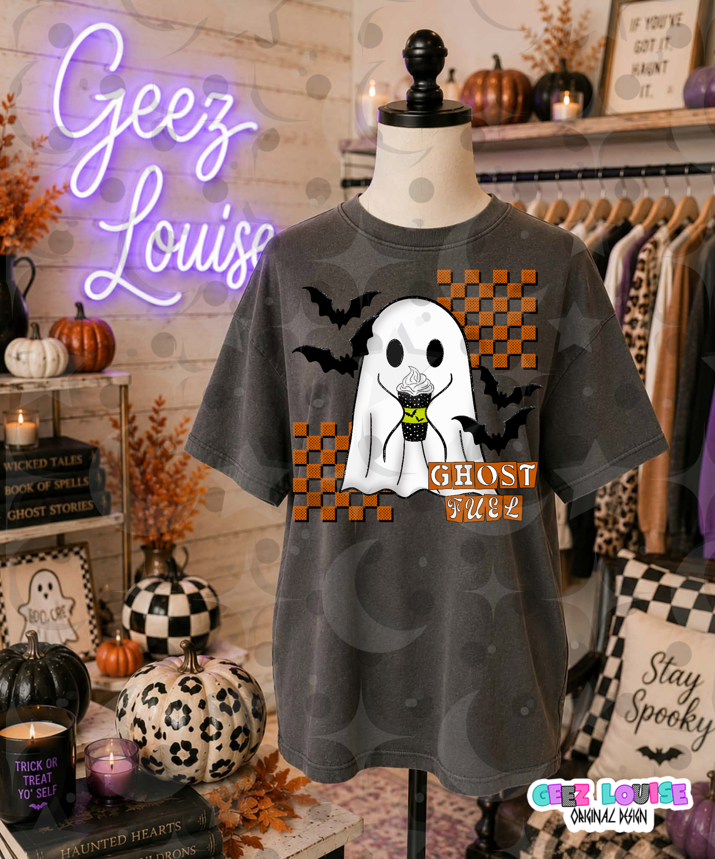 Ghost Fuel Coffee PNG | Cute Halloween Ghost Coffee Sublimation Design | Spooky Ghost PNG | 3 Color Variants | Digital Download